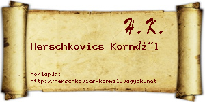 Herschkovics Kornél névjegykártya
